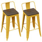 Industrial Yellow Counter Stools Iron Wooden Bar Bristol Stools with Low Back 2 Piece Set Clearhalo 'Bar Furniture' 'Bar Stools' 'bar_stools' 'furn' 'furn_bar_stools' 'furniture_bar_stools' 'Kitchen & Dining Furniture' 'kitchen&dining_furn' 'kitchen' 'kitchen_furn' Furniture' 4211220