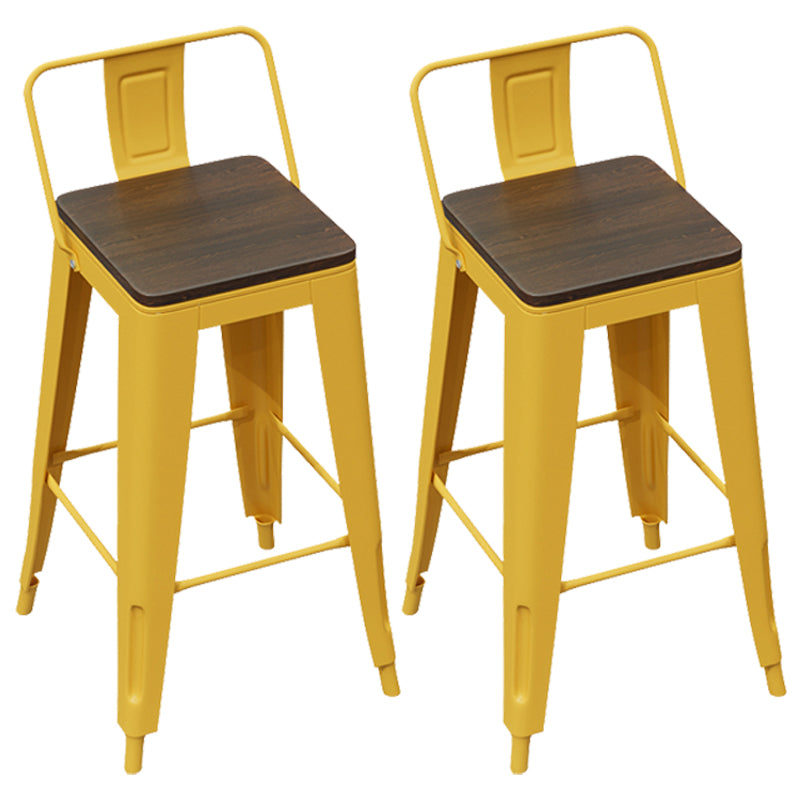 Industrial Yellow Counter Stools Iron Wooden Bar Bristol Stools with Low Back 2 Piece Set Clearhalo 'Bar Furniture' 'Bar Stools' 'bar_stools' 'furn' 'furn_bar_stools' 'furniture_bar_stools' 'Kitchen & Dining Furniture' 'kitchen&dining_furn' 'kitchen' 'kitchen_furn' Furniture' 4211220