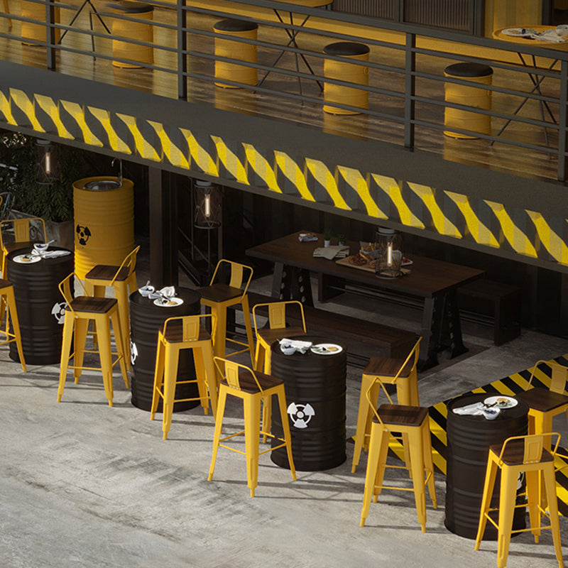 Industrial Yellow Counter Stools Iron Wooden Bar Bristol Stools with Low Back Clearhalo 'Bar Furniture' 'Bar Stools' 'bar_stools' 'furn' 'furn_bar_stools' 'furniture_bar_stools' 'Kitchen & Dining Furniture' 'kitchen&dining_furn' 'kitchen' 'kitchen_furn' Furniture' 4211221
