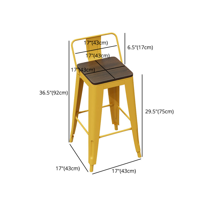 Industrial Yellow Counter Stools Iron Wooden Bar Bristol Stools with Low Back Clearhalo 'Bar Furniture' 'Bar Stools' 'bar_stools' 'furn' 'furn_bar_stools' 'furniture_bar_stools' 'Kitchen & Dining Furniture' 'kitchen&dining_furn' 'kitchen' 'kitchen_furn' Furniture' 4211226