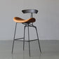 Black Iron Quilted Barstool 25.5" H Industrial Tall Stool with Contoured Seat Clearhalo 'Bar Furniture' 'Bar Stools' 'bar_stools' 'furn' 'furn_bar_stools' 'furniture_bar_stools' 'Kitchen & Dining Furniture' 'kitchen&dining_furn' 'kitchen' 'kitchen_furn' Furniture' 4211227