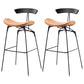 Black Iron Quilted Barstool 25.5" H Industrial Tall Stool with Contoured Seat Brown 2 Piece Set Clearhalo 'Bar Furniture' 'Bar Stools' 'bar_stools' 'furn' 'furn_bar_stools' 'furniture_bar_stools' 'Kitchen & Dining Furniture' 'kitchen&dining_furn' 'kitchen' 'kitchen_furn' Furniture' 4211230