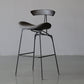 Black Iron Quilted Barstool 25.5" H Industrial Tall Stool with Contoured Seat Grey 1 Piece Clearhalo 'Bar Furniture' 'Bar Stools' 'bar_stools' 'furn' 'furn_bar_stools' 'furniture_bar_stools' 'Kitchen & Dining Furniture' 'kitchen&dining_furn' 'kitchen' 'kitchen_furn' Furniture' 4211231