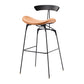 Black Iron Quilted Barstool 25.5" H Industrial Tall Stool with Contoured Seat Clearhalo 'Bar Furniture' 'Bar Stools' 'bar_stools' 'furn' 'furn_bar_stools' 'furniture_bar_stools' 'Kitchen & Dining Furniture' 'kitchen&dining_furn' 'kitchen' 'kitchen_furn' Furniture' 4211235