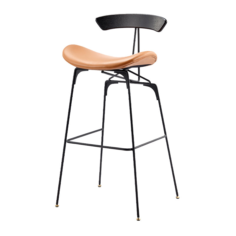 Black Iron Quilted Barstool 25.5" H Industrial Tall Stool with Contoured Seat Clearhalo 'Bar Furniture' 'Bar Stools' 'bar_stools' 'furn' 'furn_bar_stools' 'furniture_bar_stools' 'Kitchen & Dining Furniture' 'kitchen&dining_furn' 'kitchen' 'kitchen_furn' Furniture' 4211235