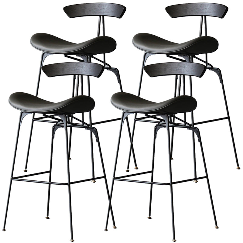 Black Iron Quilted Barstool 25.5" H Industrial Tall Stool with Contoured Seat Dark Gray 4 Piece Set Clearhalo 'Bar Furniture' 'Bar Stools' 'bar_stools' 'furn' 'furn_bar_stools' 'furniture_bar_stools' 'Kitchen & Dining Furniture' 'kitchen&dining_furn' 'kitchen' 'kitchen_furn' Furniture' 4211236