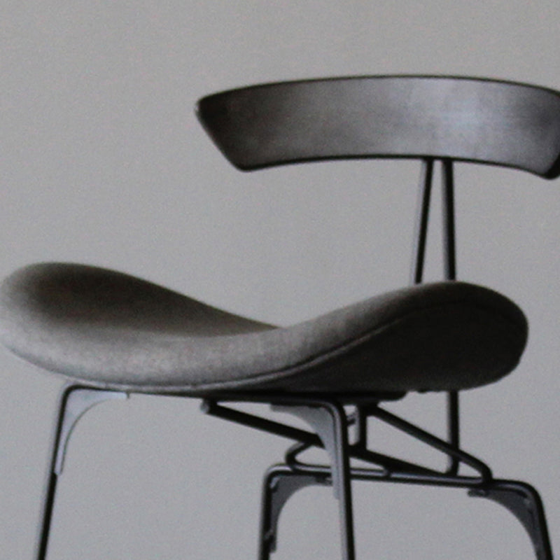 Black Iron Quilted Barstool 25.5" H Industrial Tall Stool with Contoured Seat Clearhalo 'Bar Furniture' 'Bar Stools' 'bar_stools' 'furn' 'furn_bar_stools' 'furniture_bar_stools' 'Kitchen & Dining Furniture' 'kitchen&dining_furn' 'kitchen' 'kitchen_furn' Furniture' 4211237