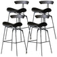 Black Iron Quilted Barstool 25.5" H Industrial Tall Stool with Contoured Seat Black 4 Piece Set Clearhalo 'Bar Furniture' 'Bar Stools' 'bar_stools' 'furn' 'furn_bar_stools' 'furniture_bar_stools' 'Kitchen & Dining Furniture' 'kitchen&dining_furn' 'kitchen' 'kitchen_furn' Furniture' 4211239