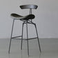 Black Iron Quilted Barstool 25.5" H Industrial Tall Stool with Contoured Seat Dark Gray 1 Piece Clearhalo 'Bar Furniture' 'Bar Stools' 'bar_stools' 'furn' 'furn_bar_stools' 'furniture_bar_stools' 'Kitchen & Dining Furniture' 'kitchen&dining_furn' 'kitchen' 'kitchen_furn' Furniture' 4211242