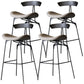 Black Iron Quilted Barstool 25.5" H Industrial Tall Stool with Contoured Seat Light Gray 4 Piece Set Clearhalo 'Bar Furniture' 'Bar Stools' 'bar_stools' 'furn' 'furn_bar_stools' 'furniture_bar_stools' 'Kitchen & Dining Furniture' 'kitchen&dining_furn' 'kitchen' 'kitchen_furn' Furniture' 4211243