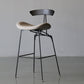 Black Iron Quilted Barstool 25.5" H Industrial Tall Stool with Contoured Seat Light Gray 1 Piece Clearhalo 'Bar Furniture' 'Bar Stools' 'bar_stools' 'furn' 'furn_bar_stools' 'furniture_bar_stools' 'Kitchen & Dining Furniture' 'kitchen&dining_furn' 'kitchen' 'kitchen_furn' Furniture' 4211245