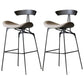 Black Iron Quilted Barstool 25.5" H Industrial Tall Stool with Contoured Seat Light Gray 2 Piece Set Clearhalo 'Bar Furniture' 'Bar Stools' 'bar_stools' 'furn' 'furn_bar_stools' 'furniture_bar_stools' 'Kitchen & Dining Furniture' 'kitchen&dining_furn' 'kitchen' 'kitchen_furn' Furniture' 4211246