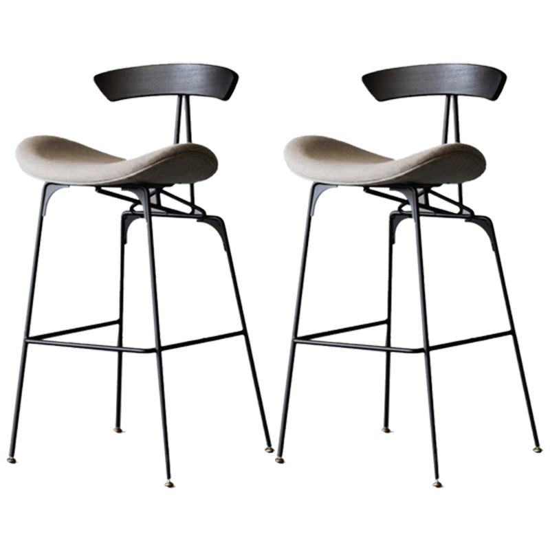 Black Iron Quilted Barstool 25.5" H Industrial Tall Stool with Contoured Seat Light Gray 2 Piece Set Clearhalo 'Bar Furniture' 'Bar Stools' 'bar_stools' 'furn' 'furn_bar_stools' 'furniture_bar_stools' 'Kitchen & Dining Furniture' 'kitchen&dining_furn' 'kitchen' 'kitchen_furn' Furniture' 4211246
