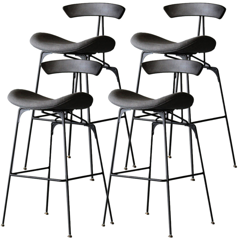 Black Iron Quilted Barstool 25.5" H Industrial Tall Stool with Contoured Seat Grey 4 Piece Set Clearhalo 'Bar Furniture' 'Bar Stools' 'bar_stools' 'furn' 'furn_bar_stools' 'furniture_bar_stools' 'Kitchen & Dining Furniture' 'kitchen&dining_furn' 'kitchen' 'kitchen_furn' Furniture' 4211247