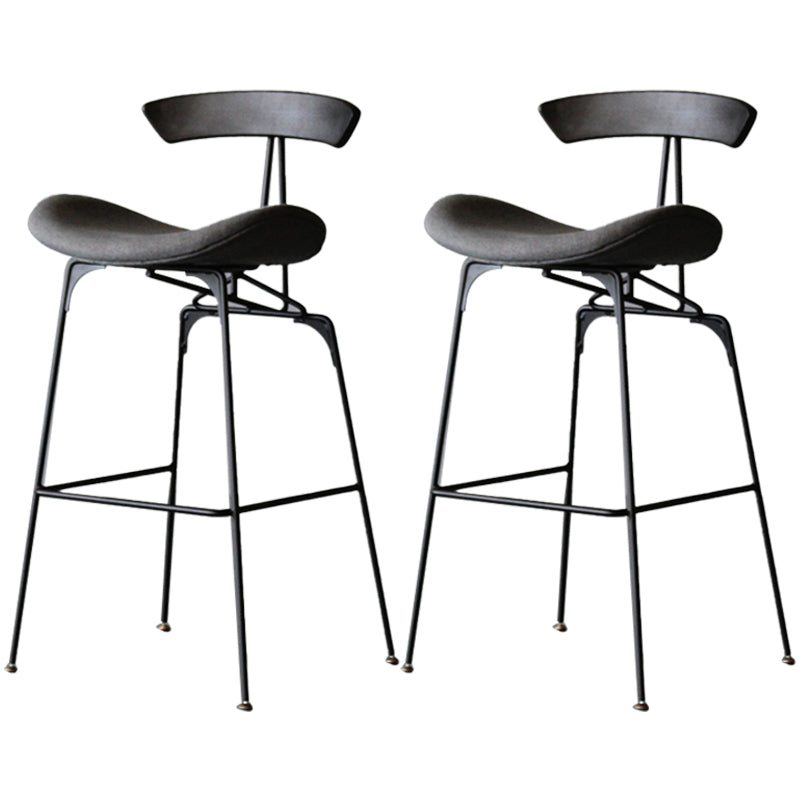 Black Iron Quilted Barstool 25.5" H Industrial Tall Stool with Contoured Seat Grey 2 Piece Set Clearhalo 'Bar Furniture' 'Bar Stools' 'bar_stools' 'furn' 'furn_bar_stools' 'furniture_bar_stools' 'Kitchen & Dining Furniture' 'kitchen&dining_furn' 'kitchen' 'kitchen_furn' Furniture' 4211248