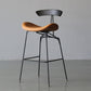 Black Iron Quilted Barstool 25.5" H Industrial Tall Stool with Contoured Seat Brown 1 Piece Clearhalo 'Bar Furniture' 'Bar Stools' 'bar_stools' 'furn' 'furn_bar_stools' 'furniture_bar_stools' 'Kitchen & Dining Furniture' 'kitchen&dining_furn' 'kitchen' 'kitchen_furn' Furniture' 4211249
