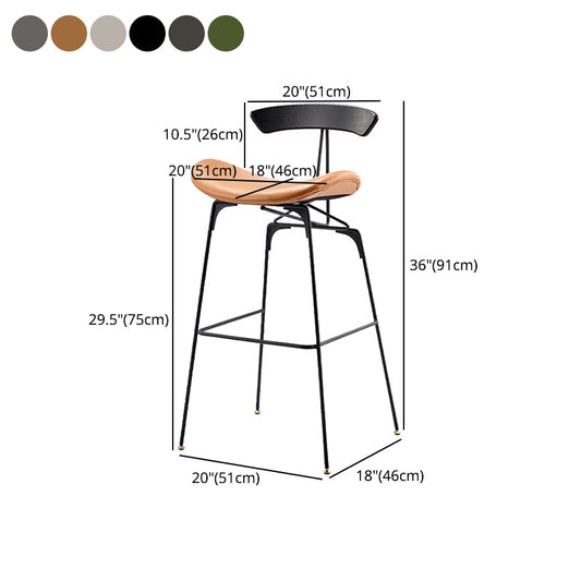 Black Iron Quilted Barstool 25.5" H Industrial Tall Stool with Contoured Seat Clearhalo 'Bar Furniture' 'Bar Stools' 'bar_stools' 'furn' 'furn_bar_stools' 'furniture_bar_stools' 'Kitchen & Dining Furniture' 'kitchen&dining_furn' 'kitchen' 'kitchen_furn' Furniture' 4211250