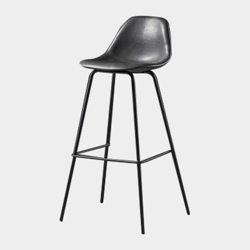 Black Metal Bar Stool Scandinavian Low Back Bristol Counter Stool with Bucket Seat Dark Gray 1 Piece Clearhalo 'Bar Furniture' 'Bar Stools' 'bar_stools' 'furn' 'furn_bar_stools' 'furniture_bar_stools' 'Kitchen & Dining Furniture' 'kitchen&dining_furn' 'kitchen' 'kitchen_furn' Furniture' 4211254