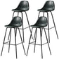 Black Metal Bar Stool Scandinavian Low Back Bristol Counter Stool with Bucket Seat Blackish Green 4 Piece Set Clearhalo 'Bar Furniture' 'Bar Stools' 'bar_stools' 'furn' 'furn_bar_stools' 'furniture_bar_stools' 'Kitchen & Dining Furniture' 'kitchen&dining_furn' 'kitchen' 'kitchen_furn' Furniture' 4211258