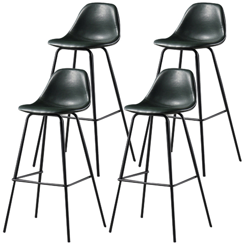 Black Metal Bar Stool Scandinavian Low Back Bristol Counter Stool with Bucket Seat Blackish Green 4 Piece Set Clearhalo 'Bar Furniture' 'Bar Stools' 'bar_stools' 'furn' 'furn_bar_stools' 'furniture_bar_stools' 'Kitchen & Dining Furniture' 'kitchen&dining_furn' 'kitchen' 'kitchen_furn' Furniture' 4211258