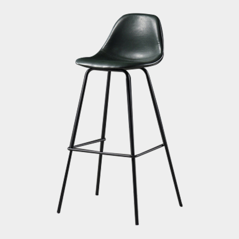 Black Metal Bar Stool Scandinavian Low Back Bristol Counter Stool with Bucket Seat Blackish Green 1 Piece Clearhalo 'Bar Furniture' 'Bar Stools' 'bar_stools' 'furn' 'furn_bar_stools' 'furniture_bar_stools' 'Kitchen & Dining Furniture' 'kitchen&dining_furn' 'kitchen' 'kitchen_furn' Furniture' 4211259