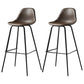 Black Metal Bar Stool Scandinavian Low Back Bristol Counter Stool with Bucket Seat Brown 2 Piece Set Clearhalo 'Bar Furniture' 'Bar Stools' 'bar_stools' 'furn' 'furn_bar_stools' 'furniture_bar_stools' 'Kitchen & Dining Furniture' 'kitchen&dining_furn' 'kitchen' 'kitchen_furn' Furniture' 4211266