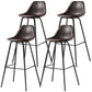 Black Metal Bar Stool Scandinavian Low Back Bristol Counter Stool with Bucket Seat Coffee 4 Piece Set Clearhalo 'Bar Furniture' 'Bar Stools' 'bar_stools' 'furn' 'furn_bar_stools' 'furniture_bar_stools' 'Kitchen & Dining Furniture' 'kitchen&dining_furn' 'kitchen' 'kitchen_furn' Furniture' 4211267