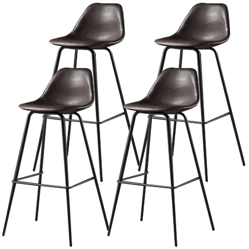 Black Metal Bar Stool Scandinavian Low Back Bristol Counter Stool with Bucket Seat Coffee 4 Piece Set Clearhalo 'Bar Furniture' 'Bar Stools' 'bar_stools' 'furn' 'furn_bar_stools' 'furniture_bar_stools' 'Kitchen & Dining Furniture' 'kitchen&dining_furn' 'kitchen' 'kitchen_furn' Furniture' 4211267