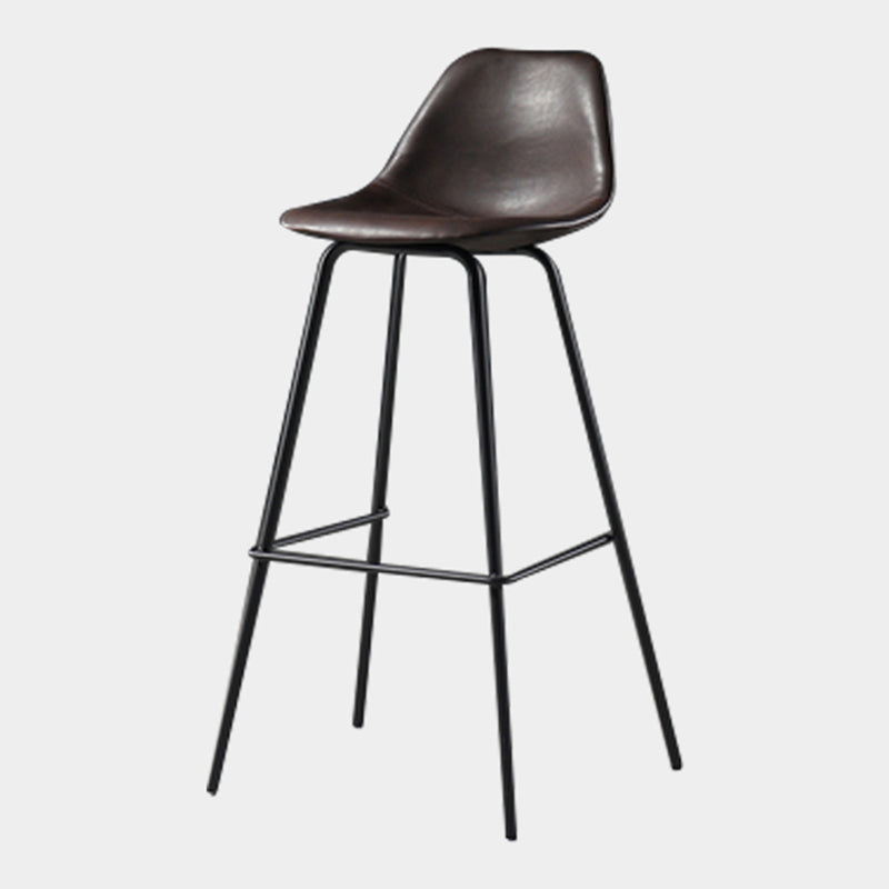 Black Metal Bar Stool Scandinavian Low Back Bristol Counter Stool with Bucket Seat Coffee 1 Piece Clearhalo 'Bar Furniture' 'Bar Stools' 'bar_stools' 'furn' 'furn_bar_stools' 'furniture_bar_stools' 'Kitchen & Dining Furniture' 'kitchen&dining_furn' 'kitchen' 'kitchen_furn' Furniture' 4211268