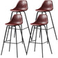 Black Metal Bar Stool Scandinavian Low Back Bristol Counter Stool with Bucket Seat Burgundy 4 Piece Set Clearhalo 'Bar Furniture' 'Bar Stools' 'bar_stools' 'furn' 'furn_bar_stools' 'furniture_bar_stools' 'Kitchen & Dining Furniture' 'kitchen&dining_furn' 'kitchen' 'kitchen_furn' Furniture' 4211273
