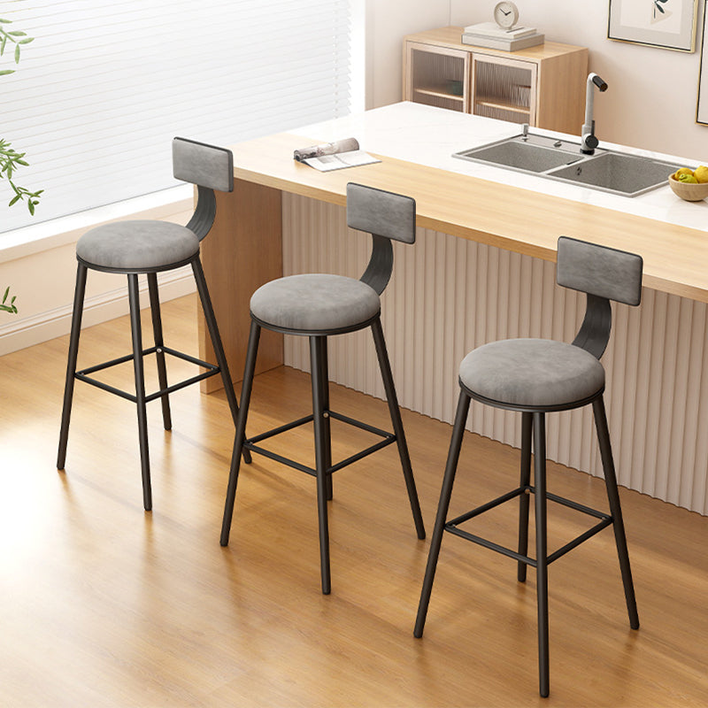 Industrial Style Metal Bar Stool Round Seat Counter Stool for Kitchen Bar Clearhalo 'Bar Furniture' 'Bar Stools' 'bar_stools' 'furn' 'furn_bar_stools' 'furniture_bar_stools' 'Kitchen & Dining Furniture' 'kitchen&dining_furn' 'kitchen' 'kitchen_furn' Furniture' 4211277