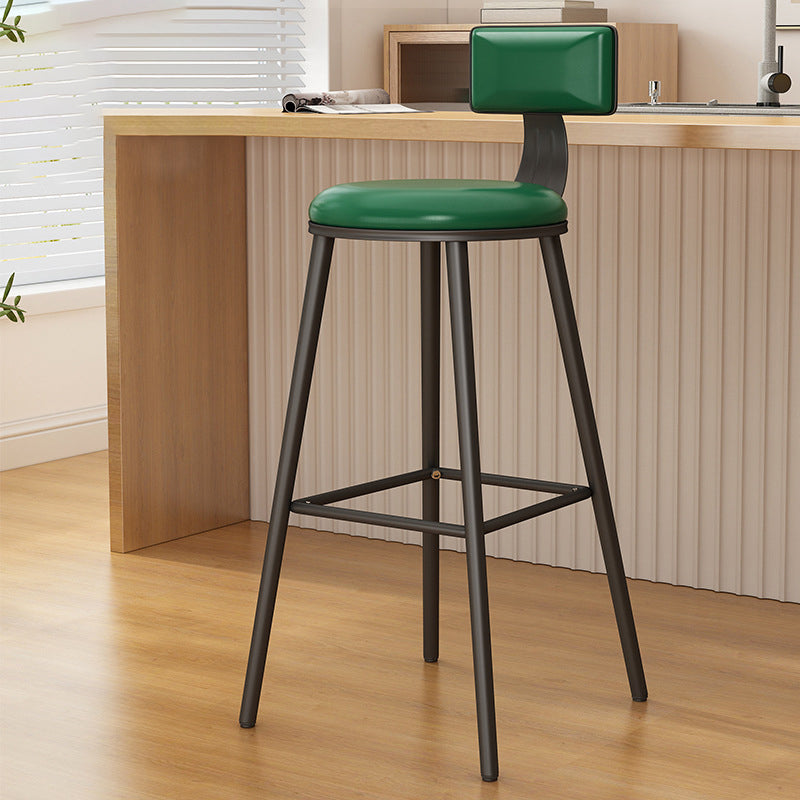 Industrial Style Metal Bar Stool Round Seat Counter Stool for Kitchen Bar Green Black Clearhalo 'Bar Furniture' 'Bar Stools' 'bar_stools' 'furn' 'furn_bar_stools' 'furniture_bar_stools' 'Kitchen & Dining Furniture' 'kitchen&dining_furn' 'kitchen' 'kitchen_furn' Furniture' 4211278