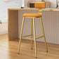 Industrial Style Metal Bar Stool Round Seat Counter Stool for Kitchen Bar Yellow Gold Clearhalo 'Bar Furniture' 'Bar Stools' 'bar_stools' 'furn' 'furn_bar_stools' 'furniture_bar_stools' 'Kitchen & Dining Furniture' 'kitchen&dining_furn' 'kitchen' 'kitchen_furn' Furniture' 4211279