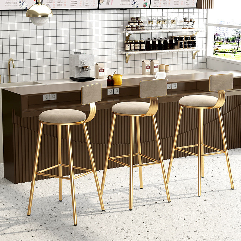 Industrial Style Metal Bar Stool Round Seat Counter Stool for Kitchen Bar Clearhalo 'Bar Furniture' 'Bar Stools' 'bar_stools' 'furn' 'furn_bar_stools' 'furniture_bar_stools' 'Kitchen & Dining Furniture' 'kitchen&dining_furn' 'kitchen' 'kitchen_furn' Furniture' 4211280