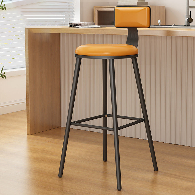 Industrial Style Metal Bar Stool Round Seat Counter Stool for Kitchen Bar Yellow Black Clearhalo 'Bar Furniture' 'Bar Stools' 'bar_stools' 'furn' 'furn_bar_stools' 'furniture_bar_stools' 'Kitchen & Dining Furniture' 'kitchen&dining_furn' 'kitchen' 'kitchen_furn' Furniture' 4211296