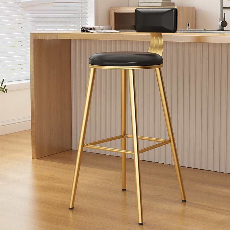 Industrial Style Metal Bar Stool Round Seat Counter Stool for Kitchen Bar Black Gold Clearhalo 'Bar Furniture' 'Bar Stools' 'bar_stools' 'furn' 'furn_bar_stools' 'furniture_bar_stools' 'Kitchen & Dining Furniture' 'kitchen&dining_furn' 'kitchen' 'kitchen_furn' Furniture' 4211298