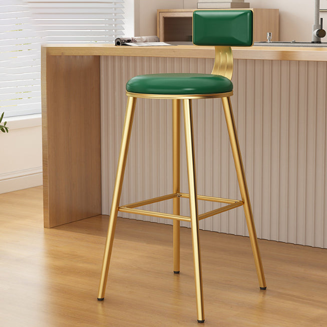 Industrial Style Metal Bar Stool Round Seat Counter Stool for Kitchen Bar Green Gold Clearhalo 'Bar Furniture' 'Bar Stools' 'bar_stools' 'furn' 'furn_bar_stools' 'furniture_bar_stools' 'Kitchen & Dining Furniture' 'kitchen&dining_furn' 'kitchen' 'kitchen_furn' Furniture' 4211299