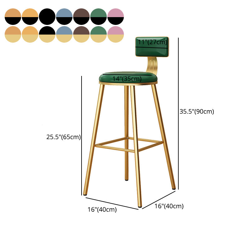 Industrial Style Metal Bar Stool Round Seat Counter Stool for Kitchen Bar Clearhalo 'Bar Furniture' 'Bar Stools' 'bar_stools' 'furn' 'furn_bar_stools' 'furniture_bar_stools' 'Kitchen & Dining Furniture' 'kitchen&dining_furn' 'kitchen' 'kitchen_furn' Furniture' 4211300