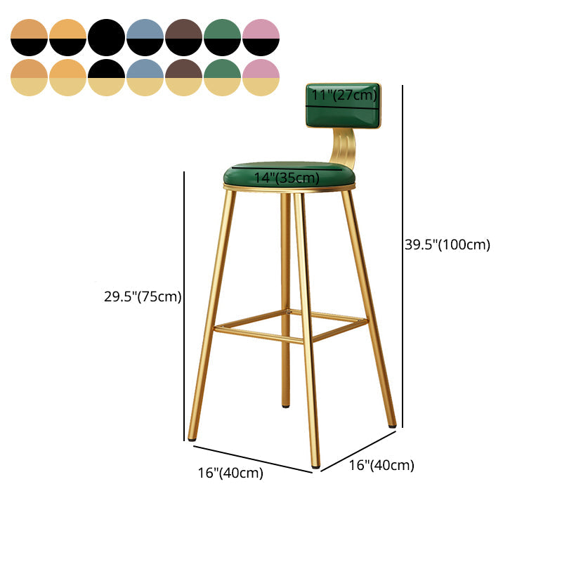Industrial Style Metal Bar Stool Round Seat Counter Stool for Kitchen Bar Clearhalo 'Bar Furniture' 'Bar Stools' 'bar_stools' 'furn' 'furn_bar_stools' 'furniture_bar_stools' 'Kitchen & Dining Furniture' 'kitchen&dining_furn' 'kitchen' 'kitchen_furn' Furniture' 4211301