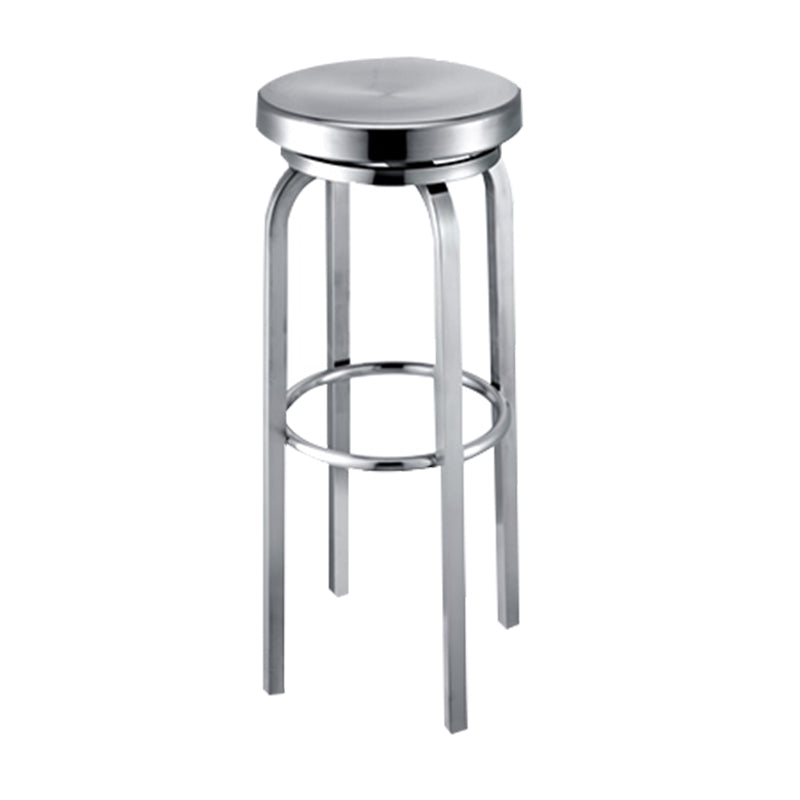 Industrial Style Low Back Metal Bar Stool Counter Stool for Kitchen Bar Chrome Clearhalo 'Bar Furniture' 'Bar Stools' 'bar_stools' 'furn' 'furn_bar_stools' 'furniture_bar_stools' 'Kitchen & Dining Furniture' 'kitchen&dining_furn' 'kitchen' 'kitchen_furn' Furniture' 4211350