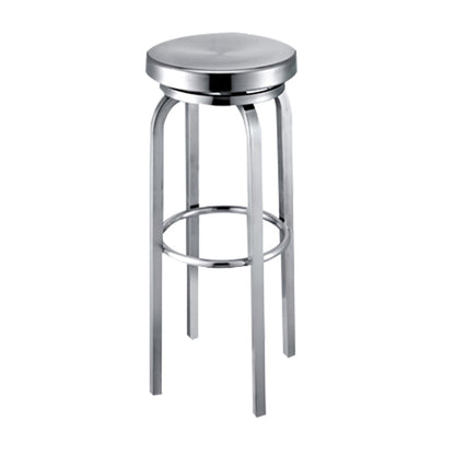 Industrial Style Low Back Metal Bar Stool Counter Stool for Kitchen Bar Chrome Clearhalo 'Bar Furniture' 'Bar Stools' 'bar_stools' 'furn' 'furn_bar_stools' 'furniture_bar_stools' 'Kitchen & Dining Furniture' 'kitchen&dining_furn' 'kitchen' 'kitchen_furn' Furniture' 4211350