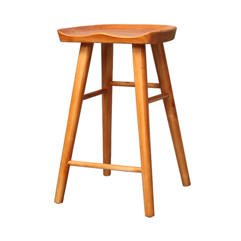 Industrial Style Wooden Bar Stool Contoured Seat Counter Stool for Kitchen Bar Distressed Wood 1 Piece Clearhalo 'Bar Furniture' 'Bar Stools' 'bar_stools' 'furn' 'furn_bar_stools' 'furniture_bar_stools' 'Kitchen & Dining Furniture' 'kitchen&dining_furn' 'kitchen' 'kitchen_furn' Furniture' 4211366