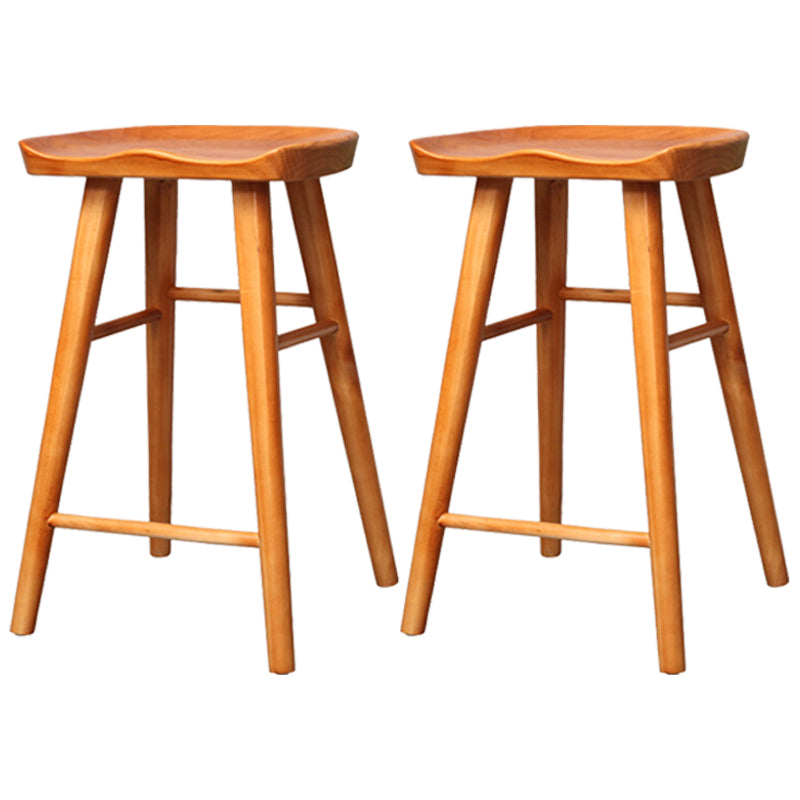 Industrial Style Wooden Bar Stool Contoured Seat Counter Stool for Kitchen Bar Distressed Wood 2 Piece Set Clearhalo 'Bar Furniture' 'Bar Stools' 'bar_stools' 'furn' 'furn_bar_stools' 'furniture_bar_stools' 'Kitchen & Dining Furniture' 'kitchen&dining_furn' 'kitchen' 'kitchen_furn' Furniture' 4211367