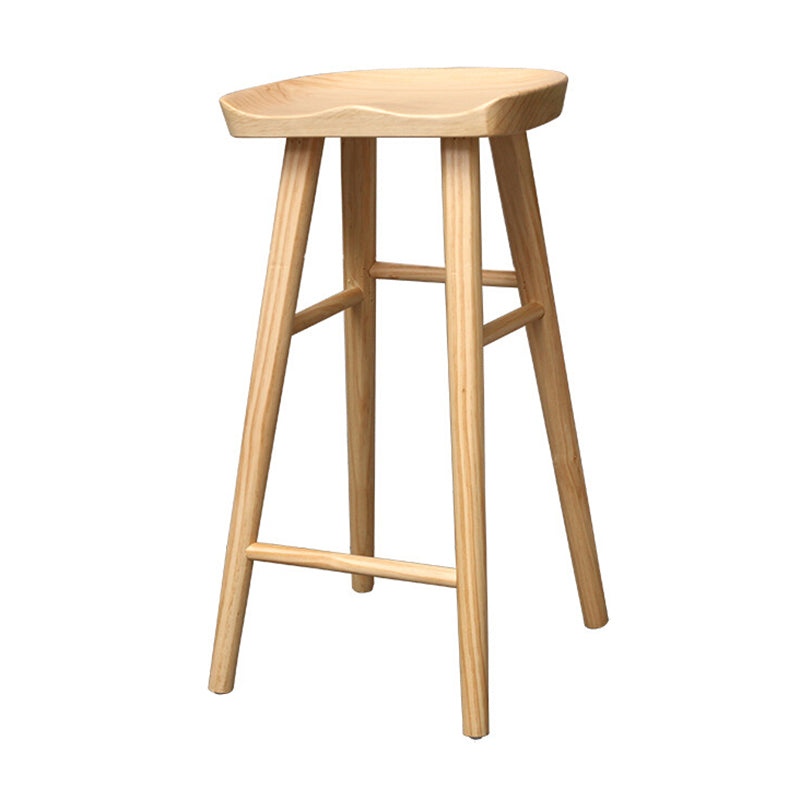 Industrial Style Wooden Bar Stool Contoured Seat Counter Stool for Kitchen Bar Wood 1 Piece Clearhalo 'Bar Furniture' 'Bar Stools' 'bar_stools' 'furn' 'furn_bar_stools' 'furniture_bar_stools' 'Kitchen & Dining Furniture' 'kitchen&dining_furn' 'kitchen' 'kitchen_furn' Furniture' 4211377