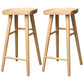Industrial Style Wooden Bar Stool Contoured Seat Counter Stool for Kitchen Bar Wood 2 Piece Set Clearhalo 'Bar Furniture' 'Bar Stools' 'bar_stools' 'furn' 'furn_bar_stools' 'furniture_bar_stools' 'Kitchen & Dining Furniture' 'kitchen&dining_furn' 'kitchen' 'kitchen_furn' Furniture' 4211379