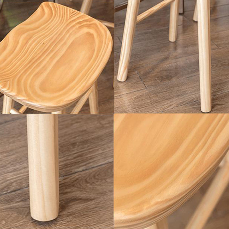 Industrial Style Wooden Bar Stool Contoured Seat Counter Stool for Kitchen Bar Clearhalo 'Bar Furniture' 'Bar Stools' 'bar_stools' 'furn' 'furn_bar_stools' 'furniture_bar_stools' 'Kitchen & Dining Furniture' 'kitchen&dining_furn' 'kitchen' 'kitchen_furn' Furniture' 4211380