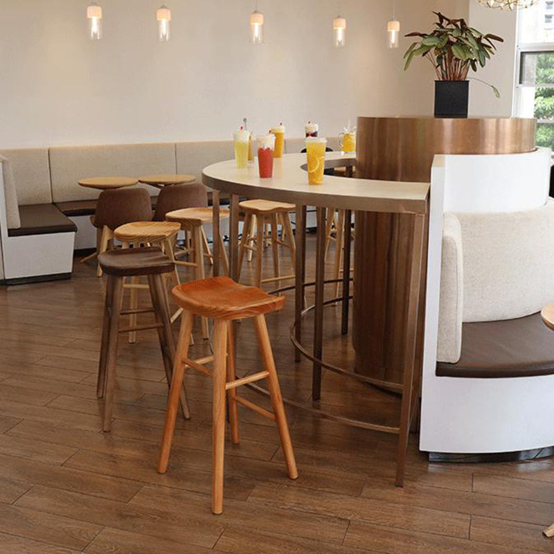 Industrial Style Wooden Bar Stool Contoured Seat Counter Stool for Kitchen Bar Clearhalo 'Bar Furniture' 'Bar Stools' 'bar_stools' 'furn' 'furn_bar_stools' 'furniture_bar_stools' 'Kitchen & Dining Furniture' 'kitchen&dining_furn' 'kitchen' 'kitchen_furn' Furniture' 4211383
