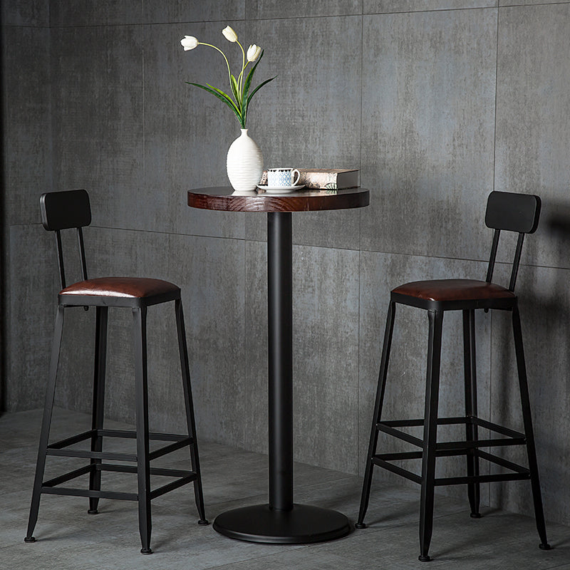 Industrial Style Square Leather Seat with Metal Legs Counter Stool for Kitchen Bar Clearhalo 'Bar Furniture' 'Bar Stools' 'bar_stools' 'furn' 'furn_bar_stools' 'furniture_bar_stools' 'Kitchen & Dining Furniture' 'kitchen&dining_furn' 'kitchen' 'kitchen_furn' Furniture' 4211388