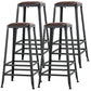 Industrial Style Square Leather Seat with Metal Legs Counter Stool for Kitchen Bar Backless 4 Piece Set Bar Stool(30"H) Clearhalo 'Bar Furniture' 'Bar Stools' 'bar_stools' 'furn' 'furn_bar_stools' 'furniture_bar_stools' 'Kitchen & Dining Furniture' 'kitchen&dining_furn' 'kitchen' 'kitchen_furn' Furniture' 4211389