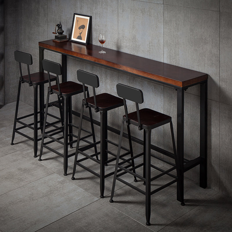 Industrial Style Square Leather Seat with Metal Legs Counter Stool for Kitchen Bar Clearhalo 'Bar Furniture' 'Bar Stools' 'bar_stools' 'furn' 'furn_bar_stools' 'furniture_bar_stools' 'Kitchen & Dining Furniture' 'kitchen&dining_furn' 'kitchen' 'kitchen_furn' Furniture' 4211393